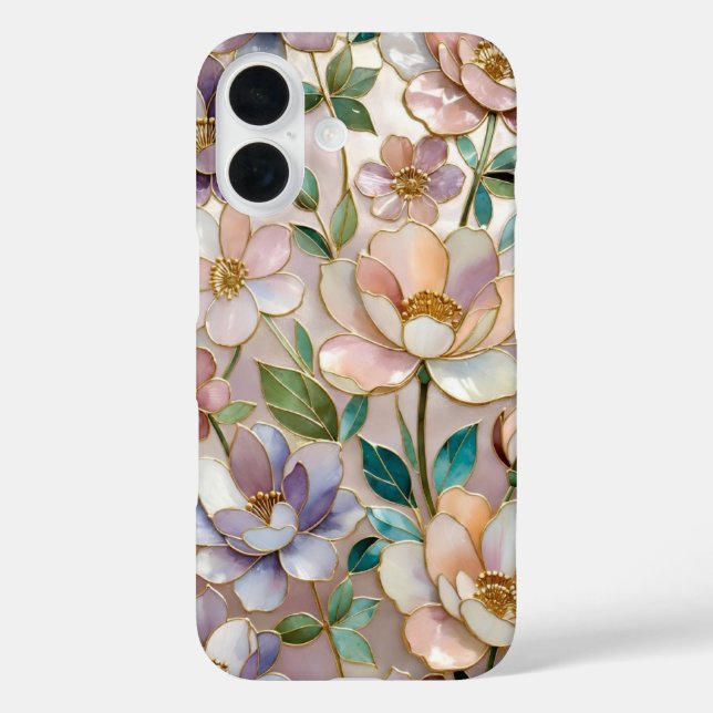 Floral Stained Glass Phone Case Botanical (Back)
