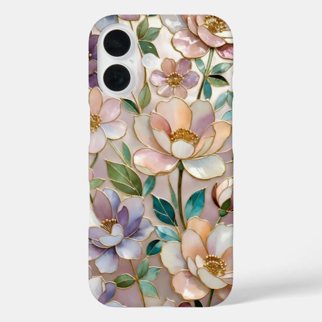 Floral Stained Glass Phone Case Botanical (Back)