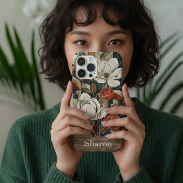 Floral Stained-Glass Phone Case with Personalized  (Creator Uploaded)