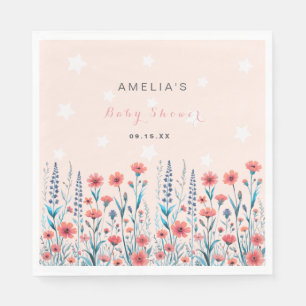 Floral Star Baby Shower Paper Napkin