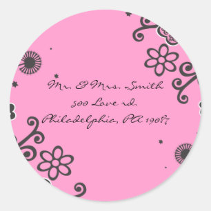 Floral Star Jewish Baby Naming Thank You Card Classic Round Sticker