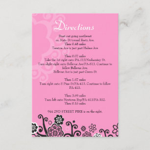 Floral Star of David Direction Card