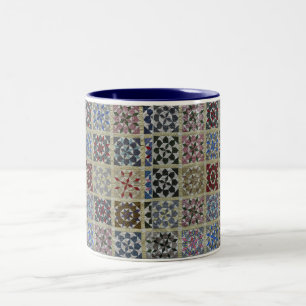 Floral Stars Two-Tone Coffee Mug