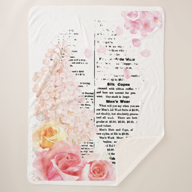 Floral Statement Sherpa Blanket (Front)