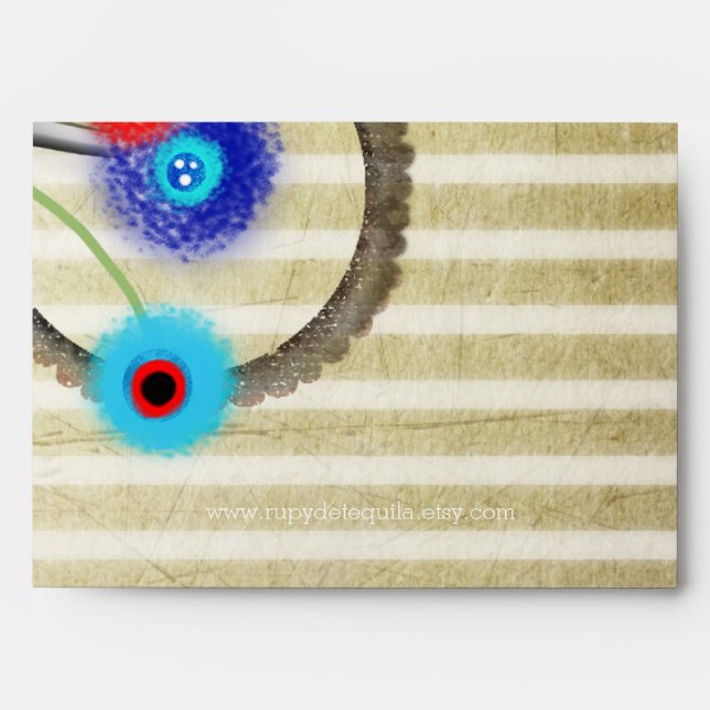 Floral Stationery Striped Envelopes (Front)