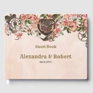 Floral Steampunk Wedding Guest Book