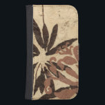 Floral Stencil Design with Tawny Leaves Samsung S4 Wallet Case<br><div class="desc">This stencil design of floral leaves with a tawny coloration has a rustic looking background,  giving it a vintage feel. A Jennifer Goldberger original,  this print would make an amazing gift for someone who enjoys the rustic feel of pieces like this!</div>