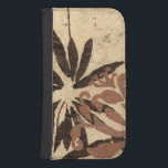 Floral Stencil Design with Tawny Leaves Samsung S4 Wallet Case<br><div class="desc">This stencil design of floral leaves with a tawny coloration has a rustic looking background,  giving it a vintage feel. A Jennifer Goldberger original,  this print would make an amazing gift for someone who enjoys the rustic feel of pieces like this!</div>