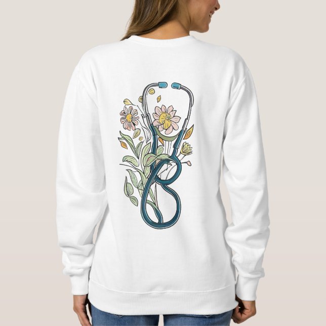 Floral Stethoscope Sweatshirt (Back)