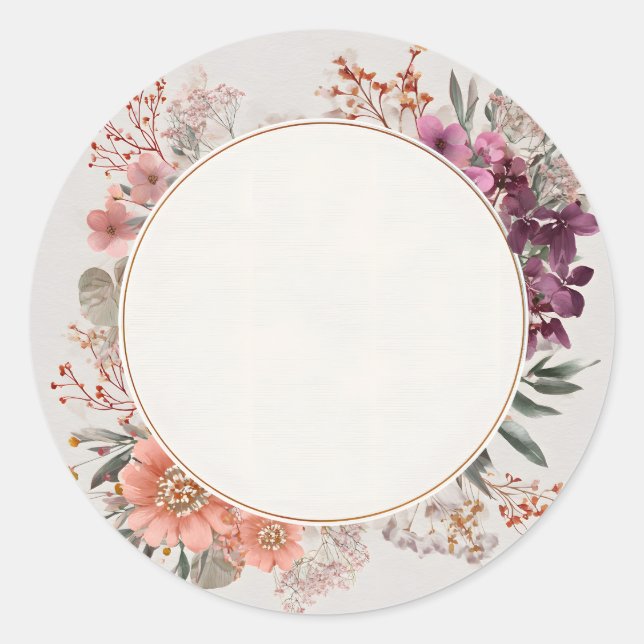 Floral Sticker – Cute Botanical Flower Design (Front)