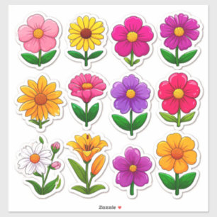Floral Stickers for Kids & Crafts Colourful Flower