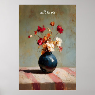 Floral Still Life Art Print Painterly Vase