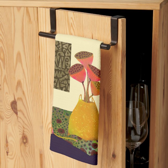 Floral Still Life Kitchen Tea Towel (Thirds Fold)