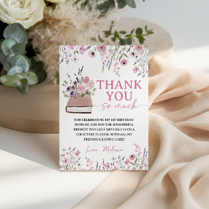 Floral Storybook Birthday Thank You Card