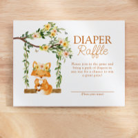 Floral Storybook Fox Baby Shower Diaper Raffle