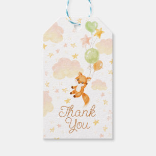 Floral Storybook Fox Baby Shower Thank You Gift Tags