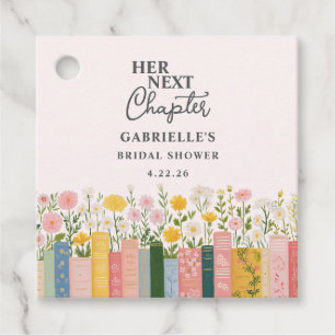 Floral Storybook Her Next Chapter Bridal Shower Favour Tags