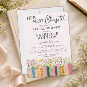 Floral Storybook Her Next Chapter Bridal Shower Invitation