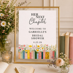 Floral Storybook Her Next Chapter Bridal Shower Poster