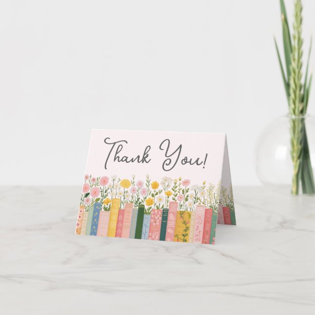 Floral Storybook Her Next Chapter Bridal Shower Thank You Card (Front)