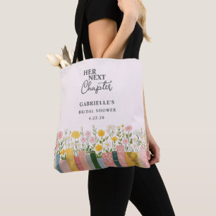 Floral Storybook Her Next Chapter Bridal Shower Tote Bag