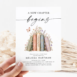 Floral Storybook New Chapter Begins Bridal Shower Invitation