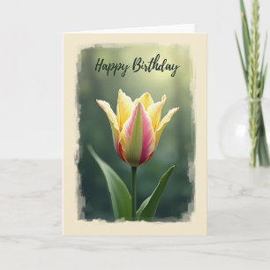 Floral Stripe Birthday Card