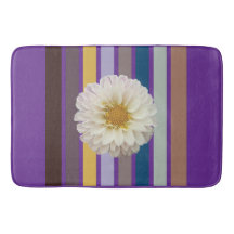 Floral Stripe Botanical Bath Mat