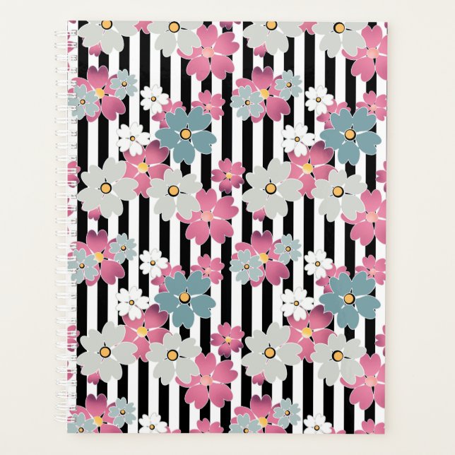 Floral, striped planner (Front)