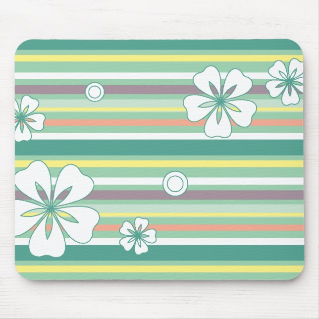 floral stripes_4 mouse pad (Front)