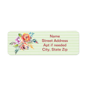 Floral Stripes for Return Address Labels