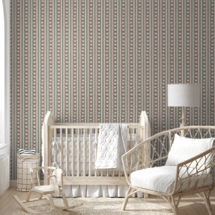 Floral Stripes Mint Green Wallpaper