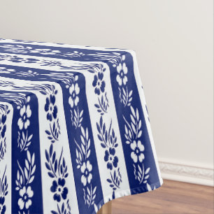Floral stripes pattern tablecloth