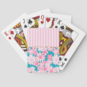 Floral Stripes Playing Cards