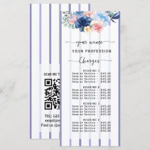 Floral stripes Salon Price List Menu