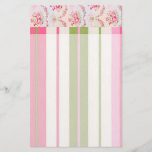 Floral Stripes Stationery