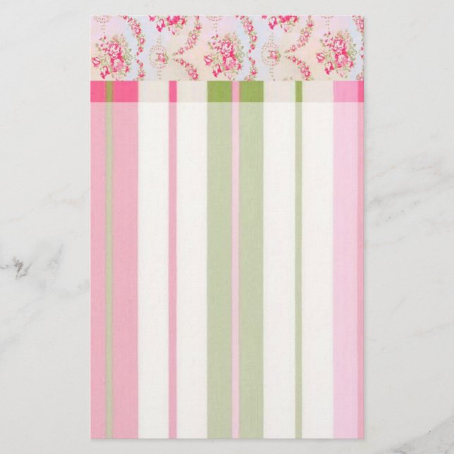 Floral Stripes Stationery (Front)