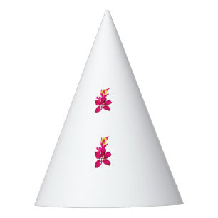 Floral Style, ArtyClick Crimson, Light Gold Party Hat