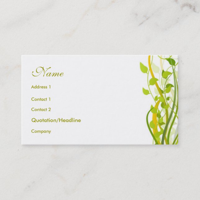 Floral Style Business Card (Front)