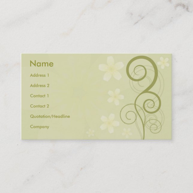 Floral Style Business Card (Front)
