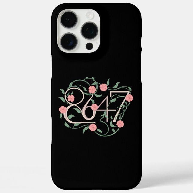 Floral Subtle Anti Trump 8647 86 47 Boho Case-Mate iPhone Case (Back)