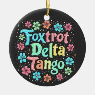 Floral Subtle Anti Trump 8647 Anti Maga Ceramic Tree Decoration