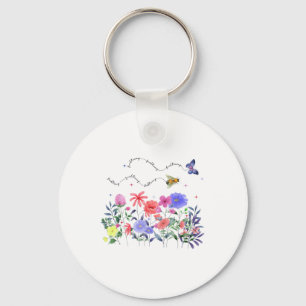 Floral Subtle Anti Trump Democrat Liberal  Key Ring