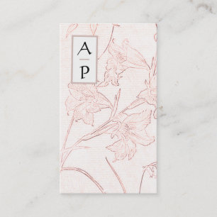 *~* Floral Subtle Flowers Rose Colour QR Logo Phot Business Card