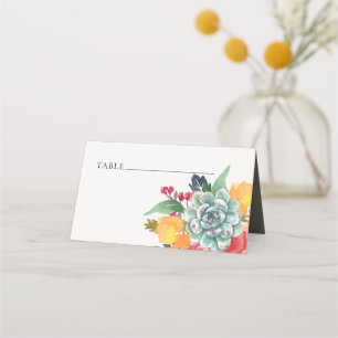 FLORAL SUCCULENT ANTLER BOHEMIAN ALLURE WEDDING PLACE CARD