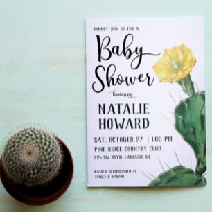 Floral Succulent Baby Shower Invitation