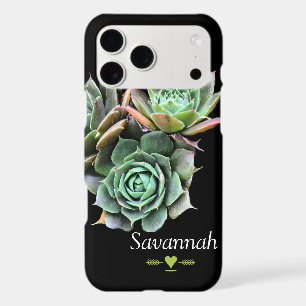 Floral Succulent on Black iphone 5 case