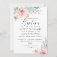 Floral Succulent Watercolor | Elegant Baptism