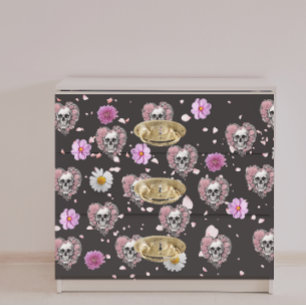 Floral Sugar Heart Skulls Decoupage Tissue Paper