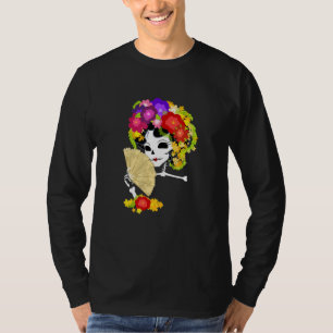 Floral Sugar Skull Colourful Flowers Graphic Tee